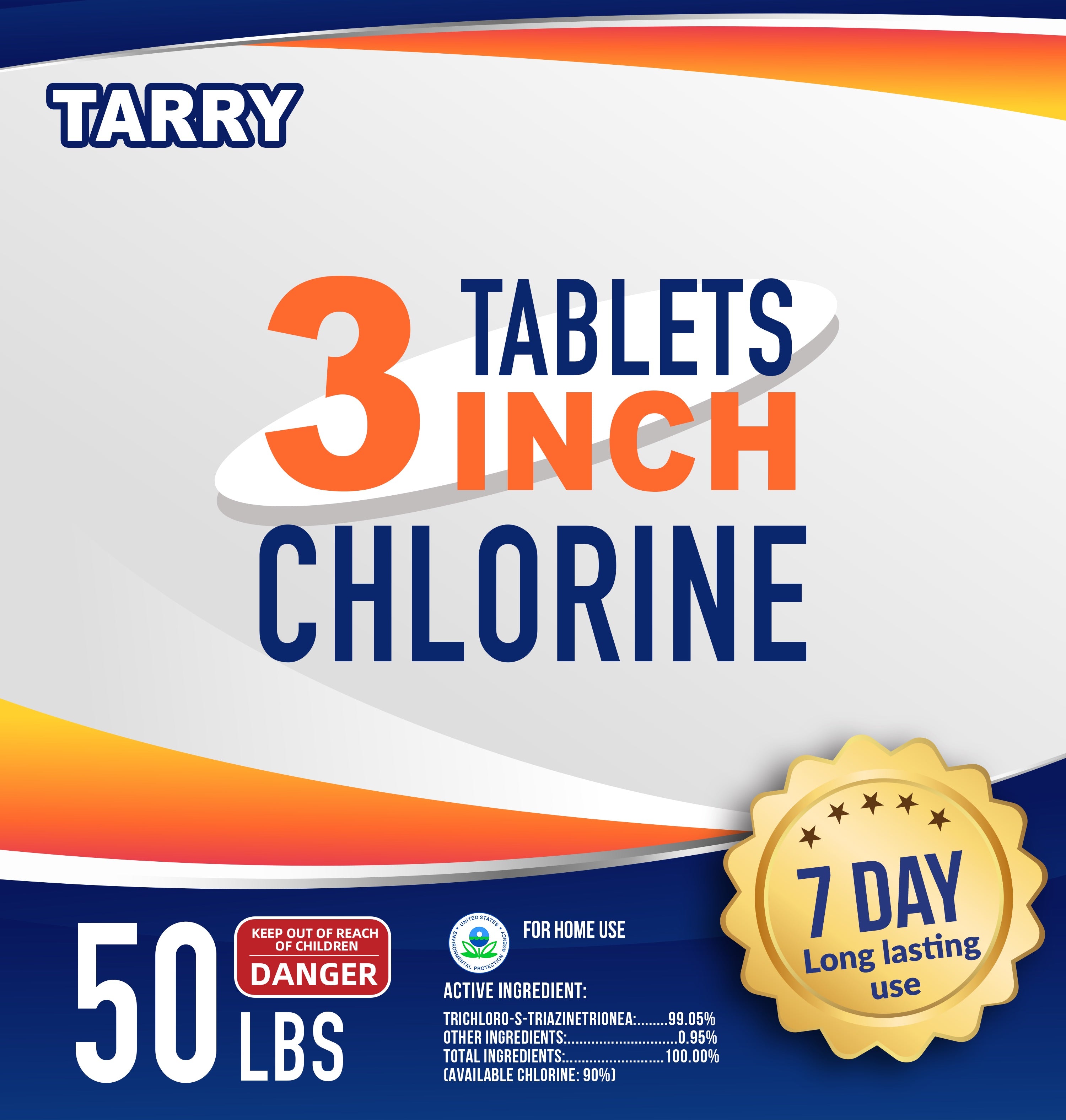 Tarry 3 inch Chlorine Tablets 50 lbs